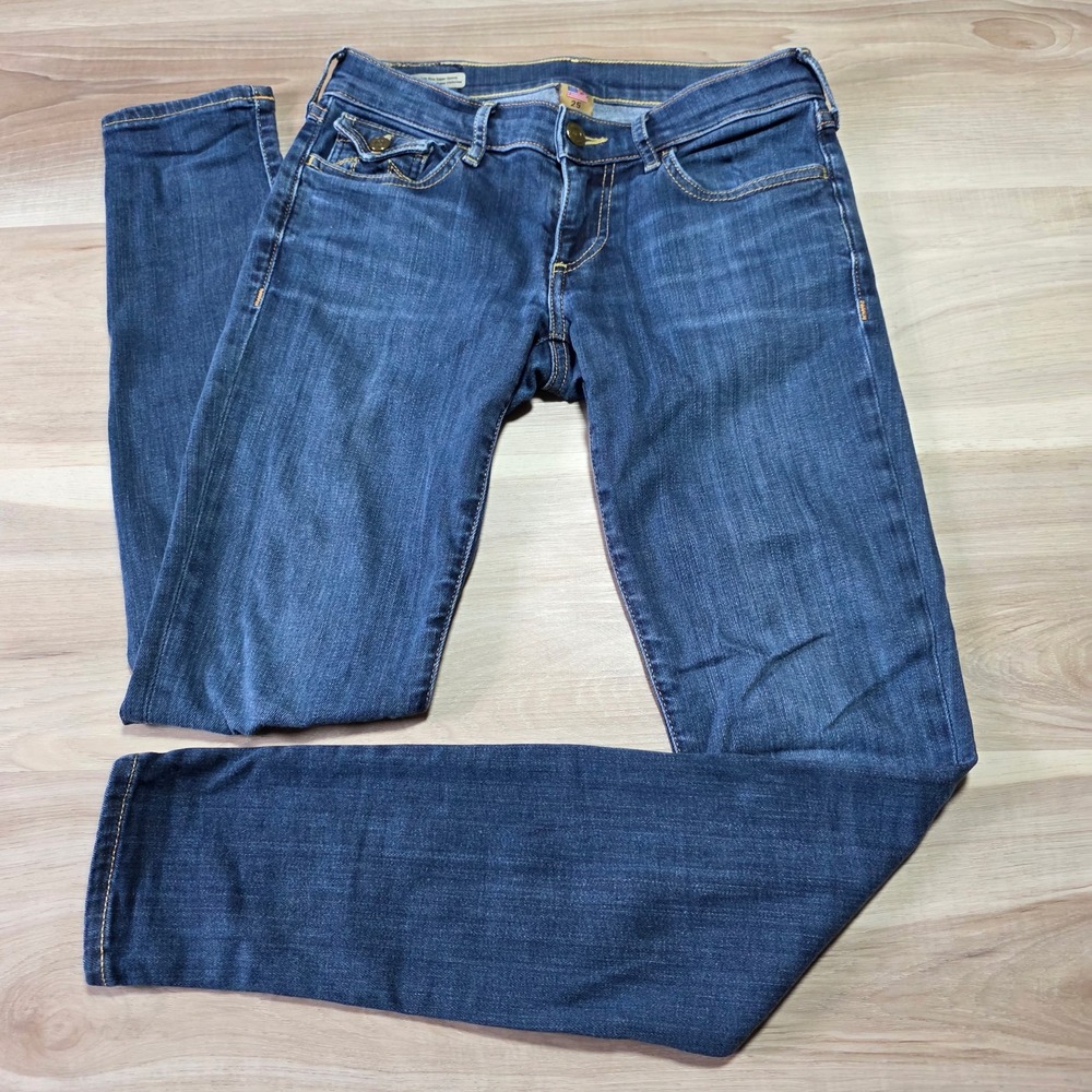 True Religion Casey Super Skinny Jeans Womens 25 Blue Low Rise Denim USA Made